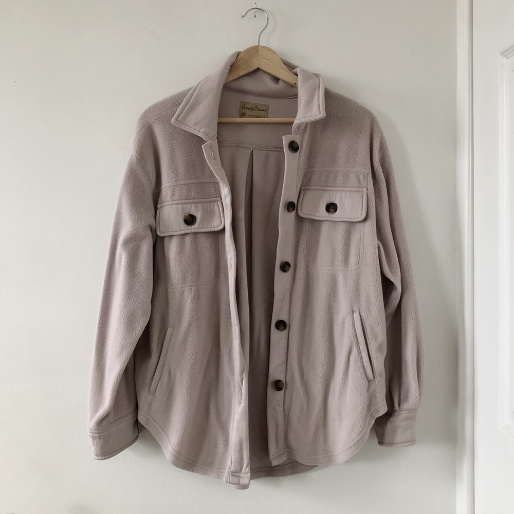 Nude blush shacket cardigan